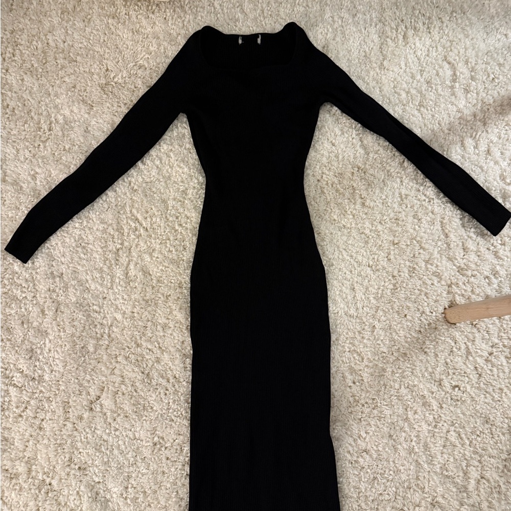H&M Black Ribbed Bodycon Dress for Night Out